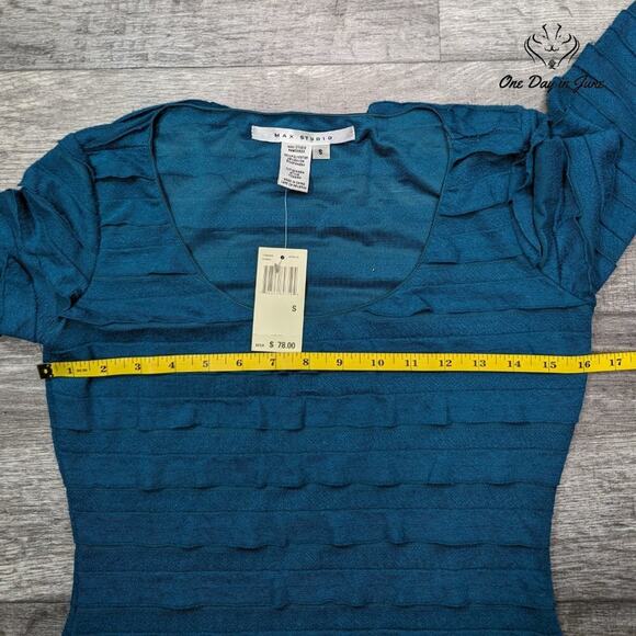 Max Studio Long Sleeve Tiered Top Size S - Picture 3 of 5
